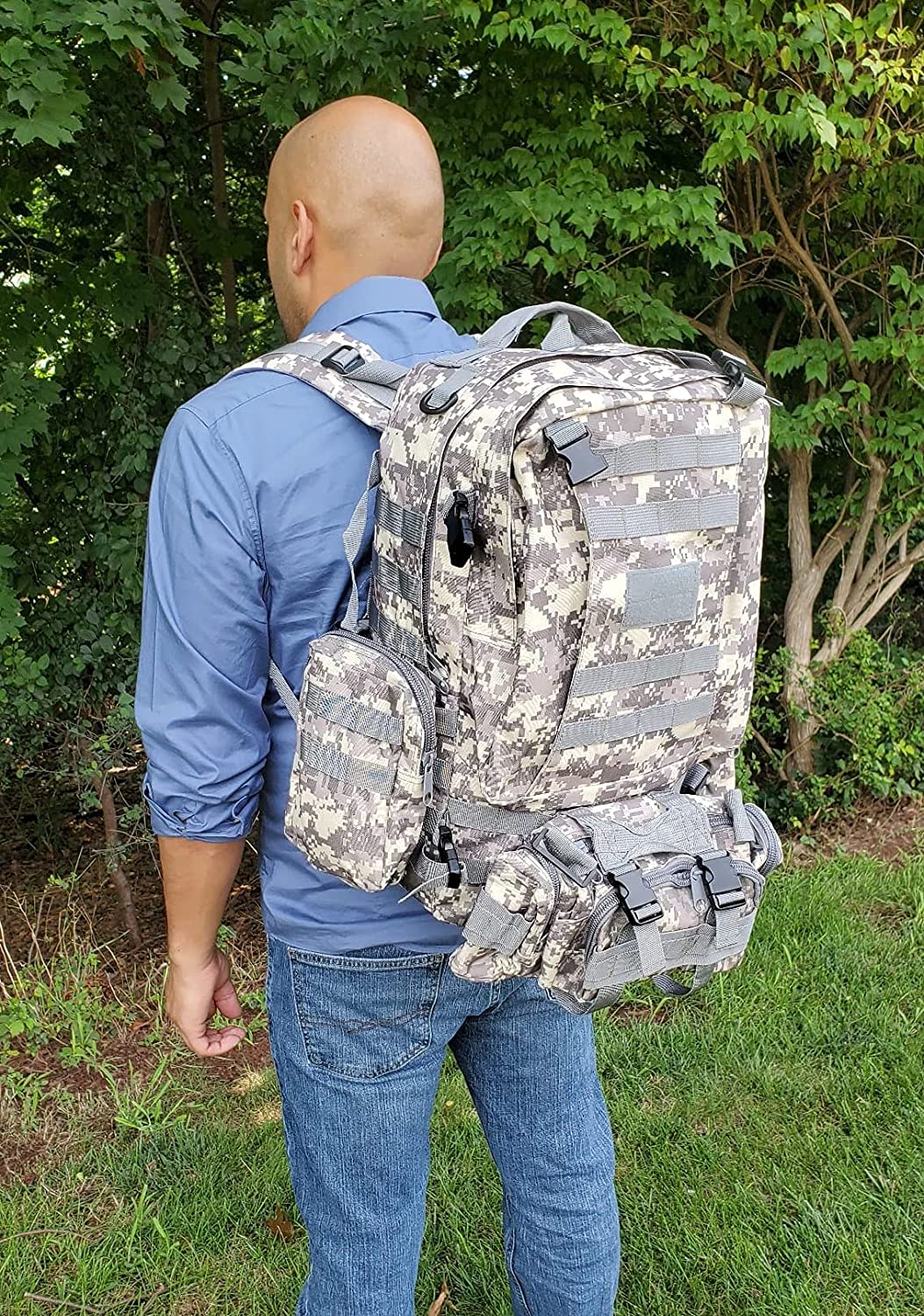 Military Style Tactical Backpacks 4 in 1 for Camping Hiking Hunting Bug Out Bag Outdoor 55L Assault Pack