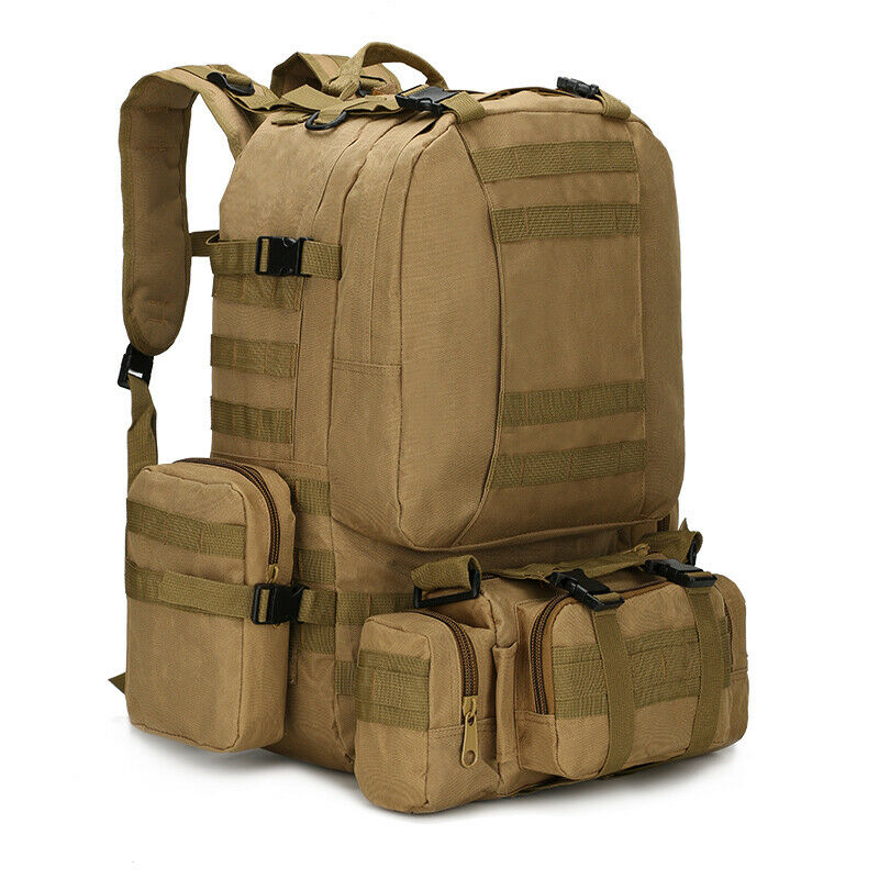 Military Style Tactical Backpacks 4 in 1 for Camping Hiking Hunting Bug Out Bag Outdoor 55L Assault Pack