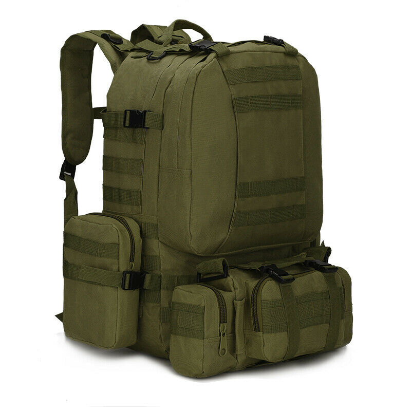 Military Style Tactical Backpacks 4 in 1 for Camping Hiking Hunting Bug Out Bag Outdoor 55L Assault Pack