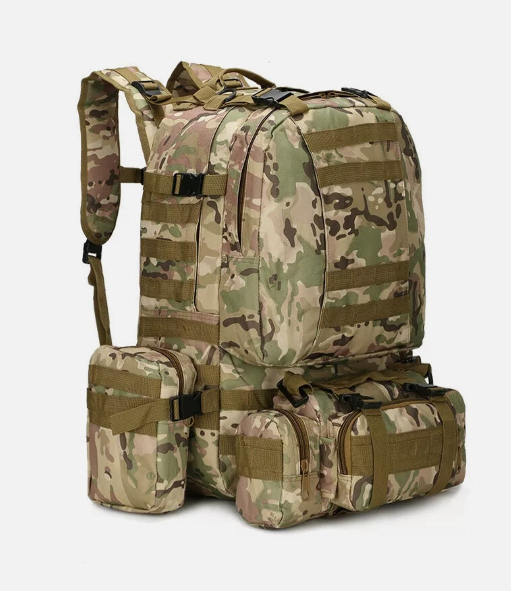 Military Style Tactical Backpacks 4 in 1 for Camping Hiking Hunting Bug Out Bag Outdoor 55L Assault Pack