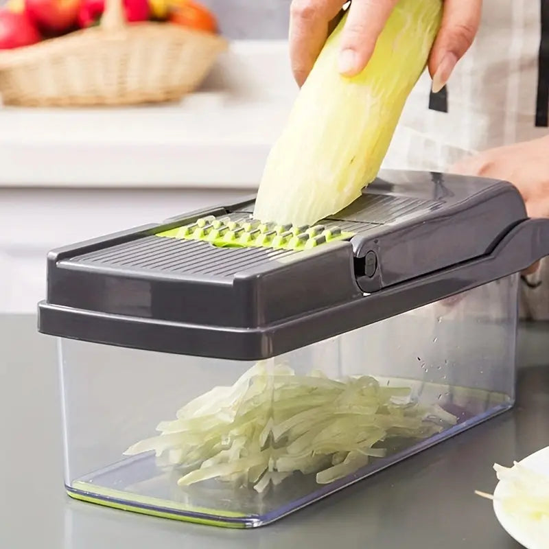 13 in 1 Vegetable Chopper Fruit Slicer Cutter with Drain Basket Potato Onion Chopper Premium Multifunctional Dicer