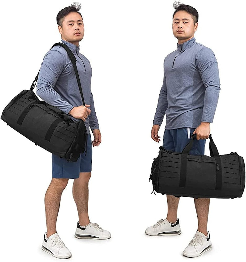 40L Military Style Tactical Duffle Gym Bag Travel Tote Waterproof Duffel With Shoe Compartment