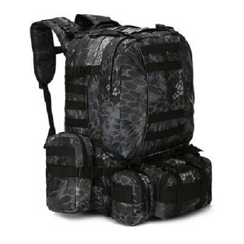 Military Style Tactical Backpacks 4 in 1 for Camping Hiking Hunting Bug Out Bag Outdoor 55L Assault Pack