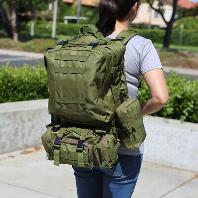 60L Military Style Tactical Backpack With Compact Emergency Survival Kit Molle Pouch Bug Out Bag